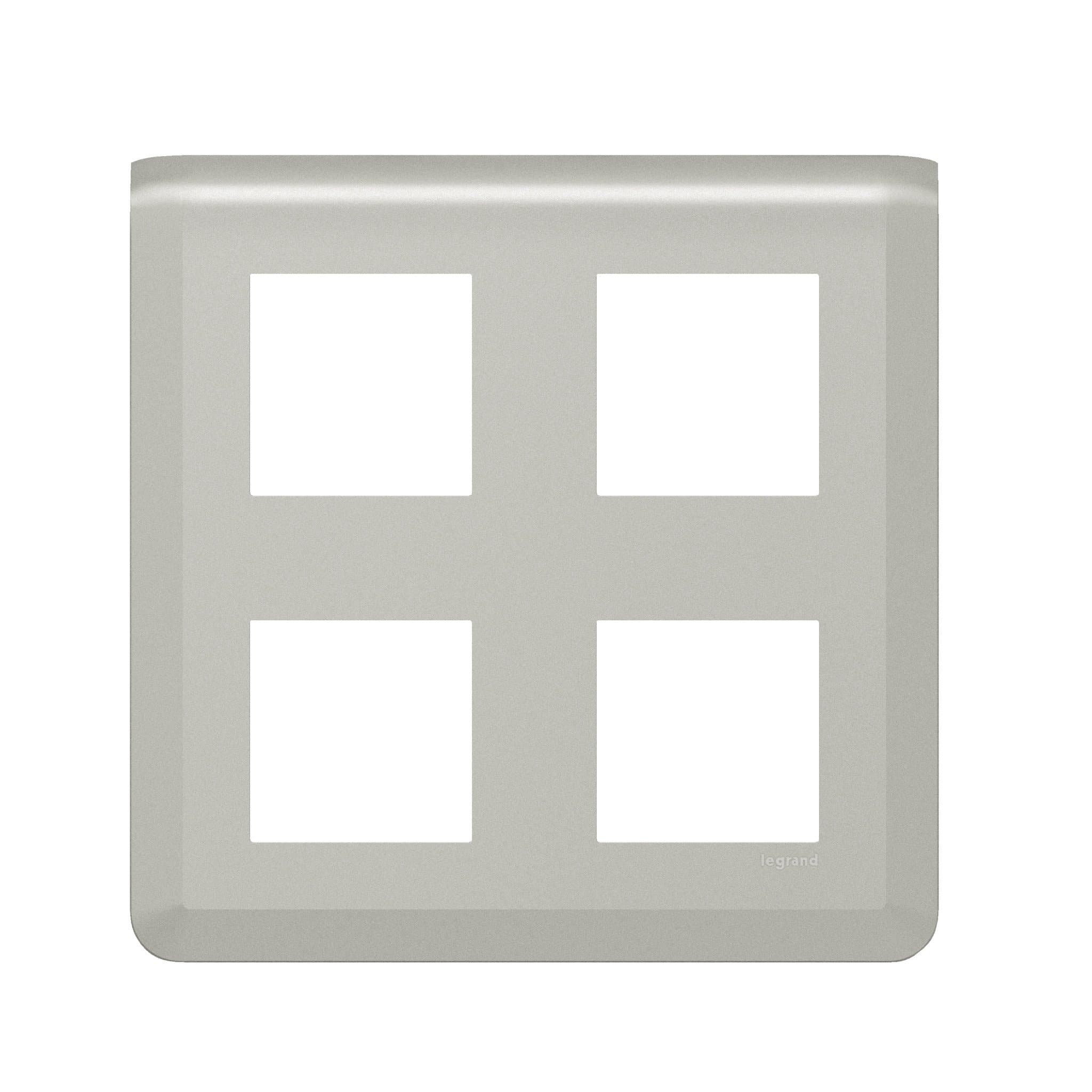 Legrand Mosaiс Рамка - Программа Mosaic - 2х2х2 модуля - алюминий 079338L — миниатюра 1