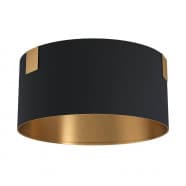 Eglo 39963 Подвесной потолочный светильник (люстра) TORTOLA 1, 1x40W, E27, H235, Ø450, сталь, черный, латунь/текстиль, черный, латунь