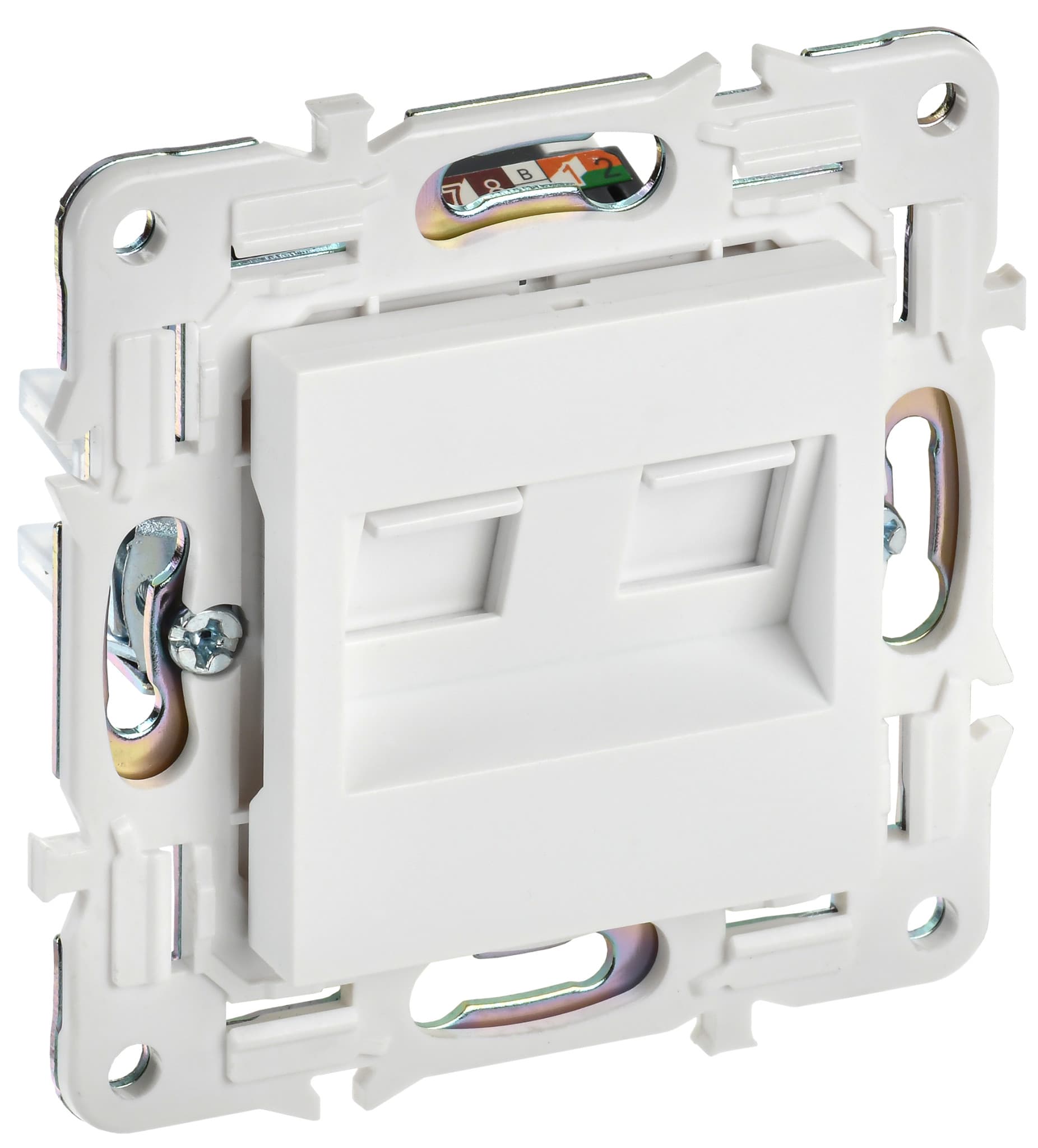 IEK SKANDY Арктический белый Розетка компьютерная двойная RJ45 кат.5E SK-K03W