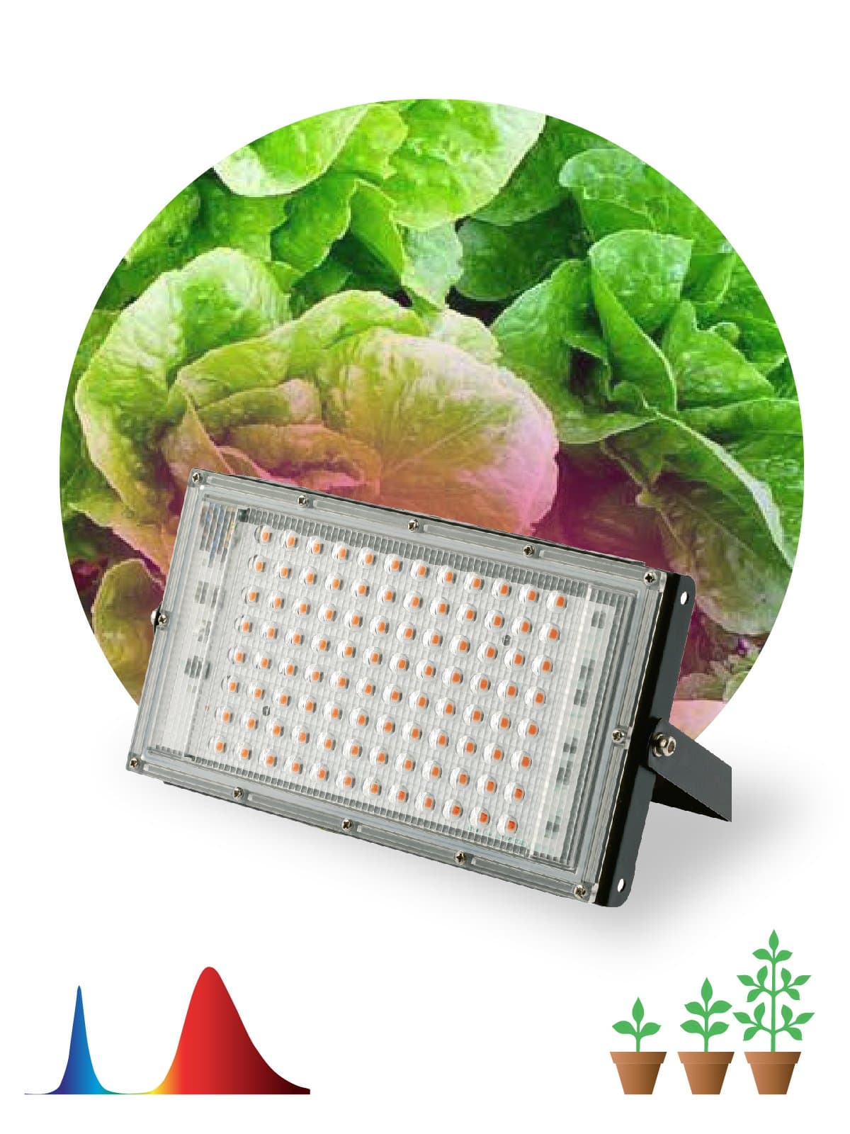 ЭРА Фитопрожектор для растений светодиодный FITO-80W-RB-LED-Y красно-синего спектра