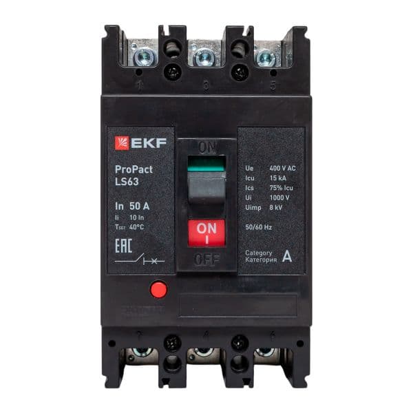 EKF Выключатель автоматический в литом корпусе ProPact LS63 50А 3P 15кА — миниатюра 2