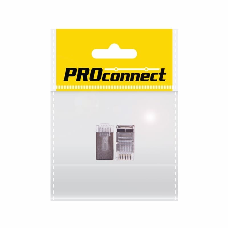 PROconnect  Разъем сетевой LAN на кабель, штекер RJ-45(8P8C) FTP экранированный, пакет, 2шт. 05-1023-8