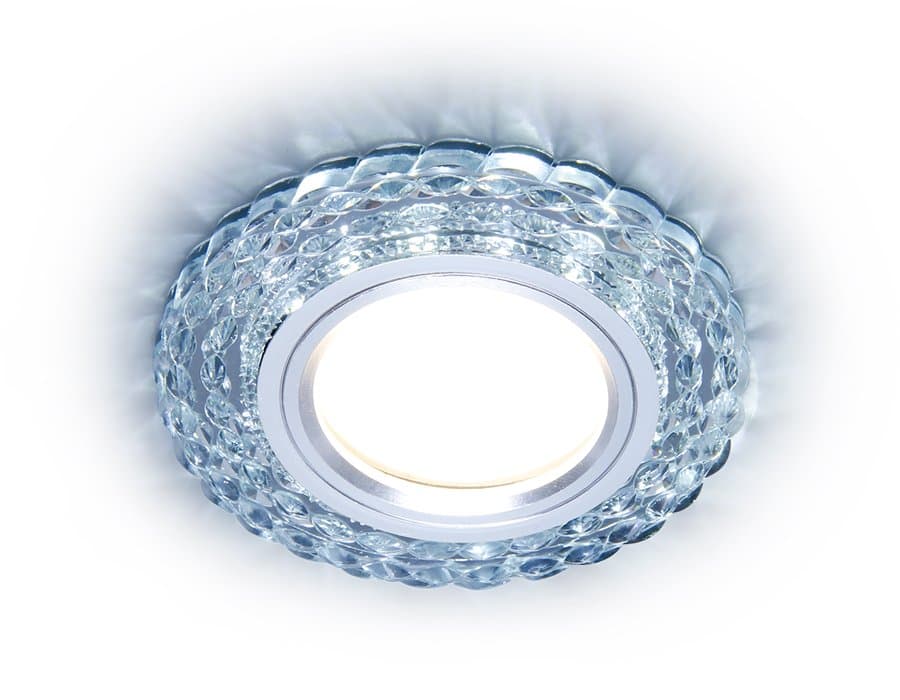 Ambrella Встраиваемый точечный светильник с LED подсветкой S287 CL прозрачный GU5.3+3W(LED WHITE) D90*25