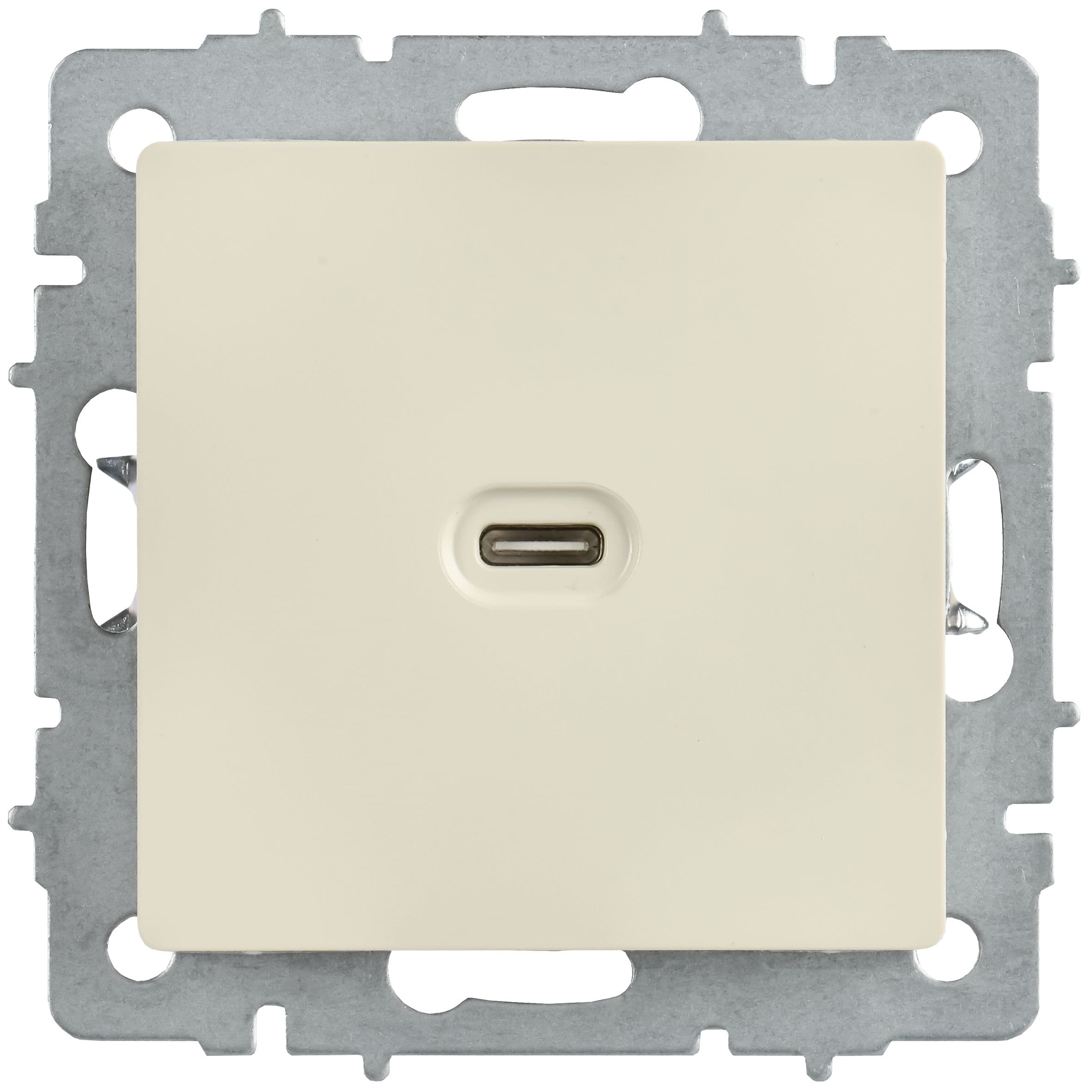 IEK BRITE Роз. USB C 65Вт высокоскор. зар. РЮ12-1-БрКр беж. — миниатюра 2