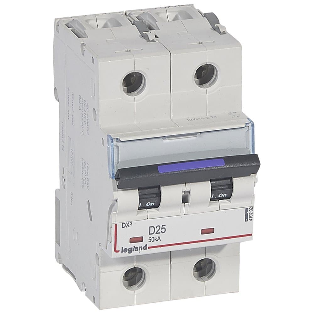 Legrand DX3 Автоматический выключатель 50кА 25А 2P D 410202 — миниатюра 1