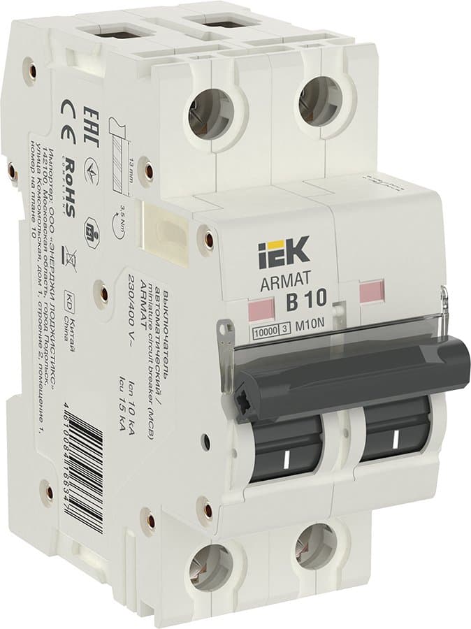 IEK ARMAT Автоматический выключатель M10N 2P B 10А AR-M10N-2-B010