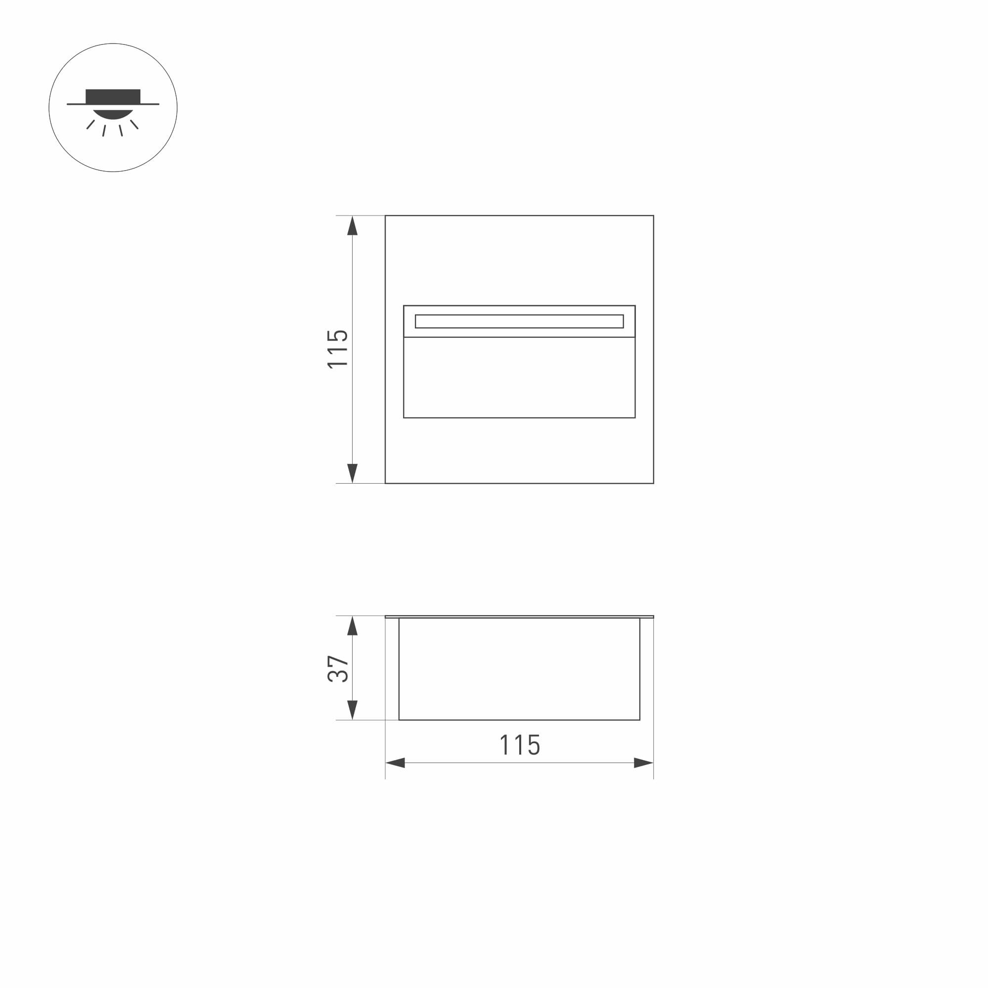 Arlight Светильник LTD-TRAIL-S115x115-4W Warm3000 (GR, 70 deg, 230V) (IP65 Металл, 3 года) 029963 — миниатюра 4