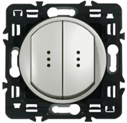 Legrand DIY Celiane Бел Переключатель двухклавишный на два направления с подсветкой 696910