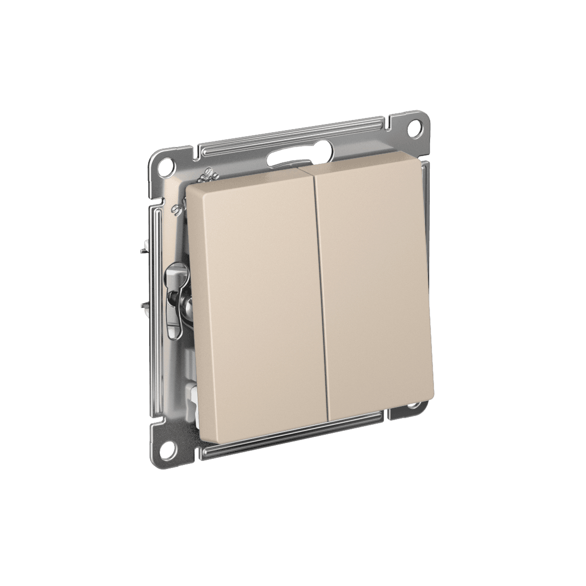 Systeme Electric AtlasDesign Песочный Выключатель 2-клавишный, сх.5, 10АХ, мех., быстрозажим. клем.