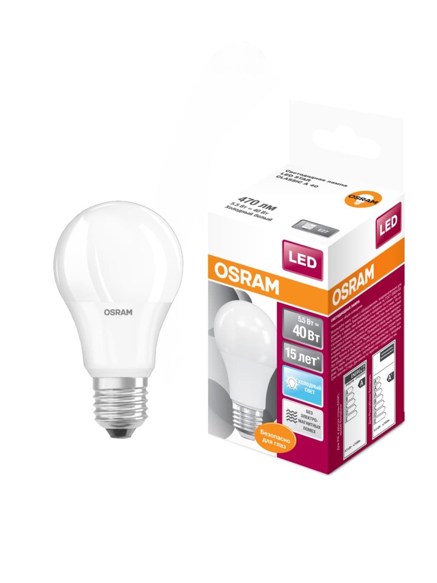 Osram Лампа LED A40 E27 6W 865 4052899971523 — миниатюра 1