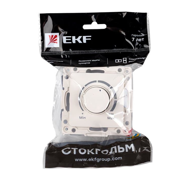 EKF PROxima Стокгольм Белый Светорегулятор, 600W, 220В — миниатюра 6