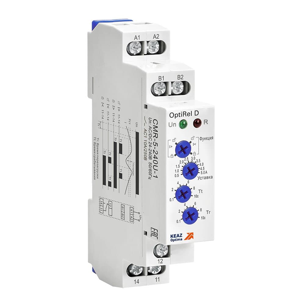КЭАЗ Реле контроля тока OptiRel D CMR-1-240U-1 01…1А 10А 1СО 24-240АС/DC