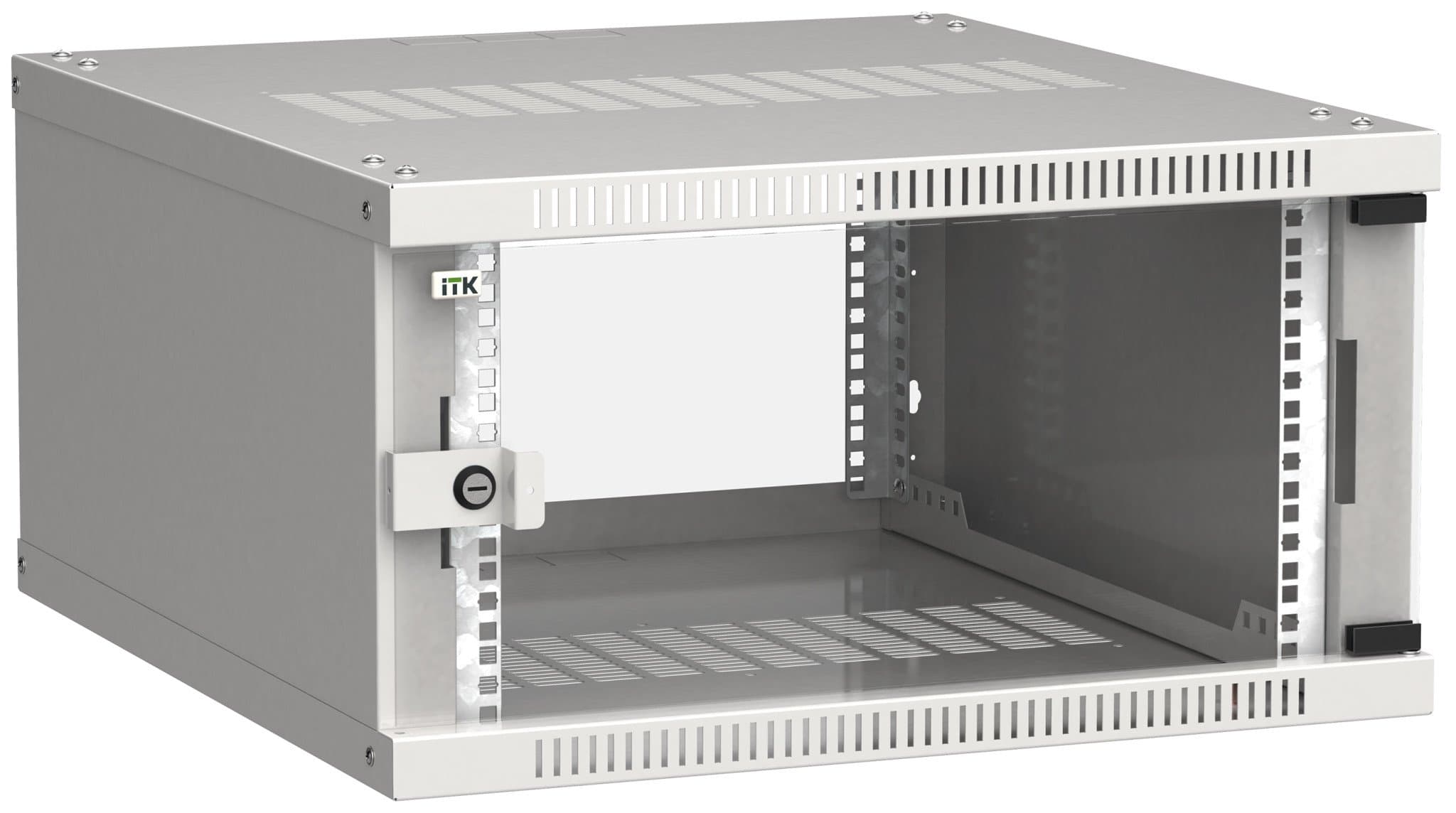 IEK LINEA WE ITK Шкаф LINEA WE 6U 600x650мм дверь, стекло серый LWE3-06U67-GF — миниатюра 1