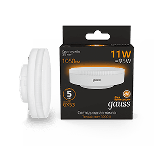 Gauss Лампа GX53 11W 1050lm 3000K LED 108008111