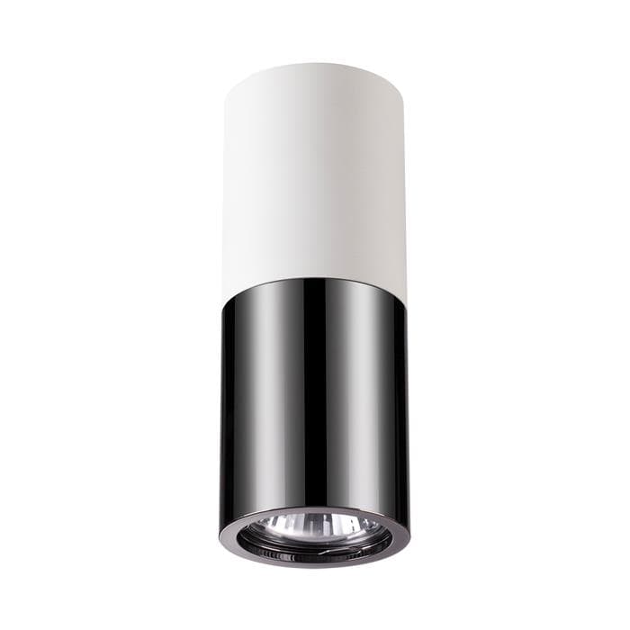 Odeon Light 3834/1C ODL19 125 белый с черным/металл Накладной светильник GU10 1*50W D63хH180 DUETTA