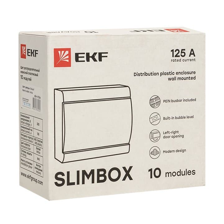 EKF PROxima Щит распределительный ЩРН-П-10 "SlimBox" белая дверца IP41 — миниатюра 3