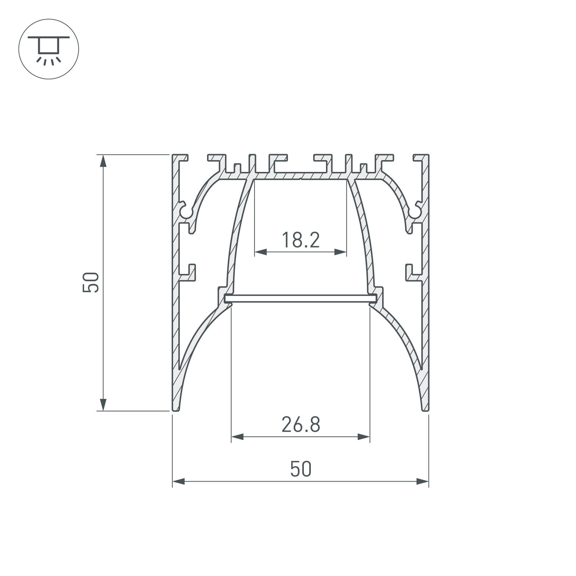 Arlight Профиль ARH-LINE-5050-COMFORT-2000 ANOD (Алюминий) 036353 — миниатюра 3