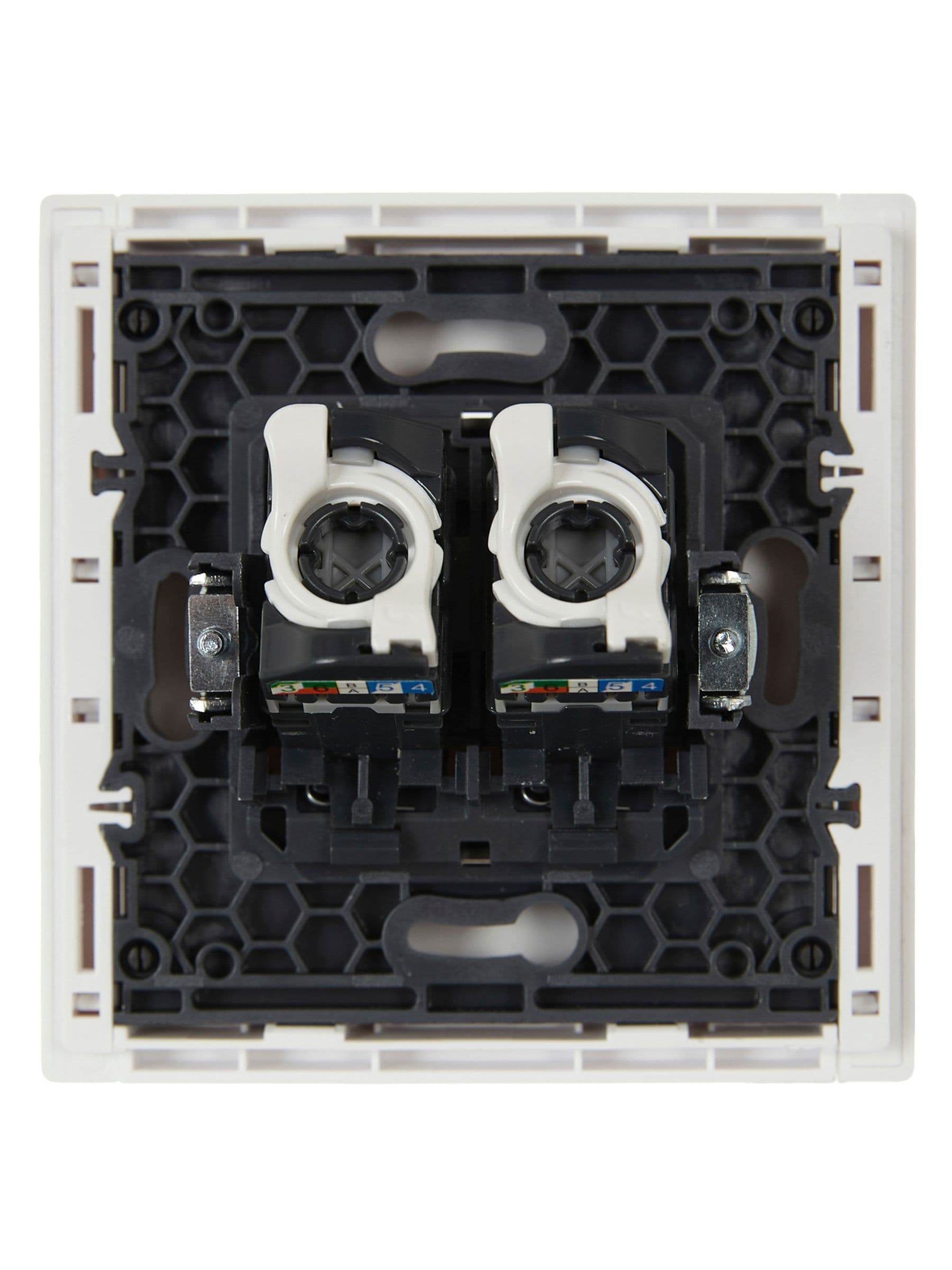 IEK FORTE&PIANO Белый Розетка комп. 2-ая RJ45 кат.5E FP233 — миниатюра 3