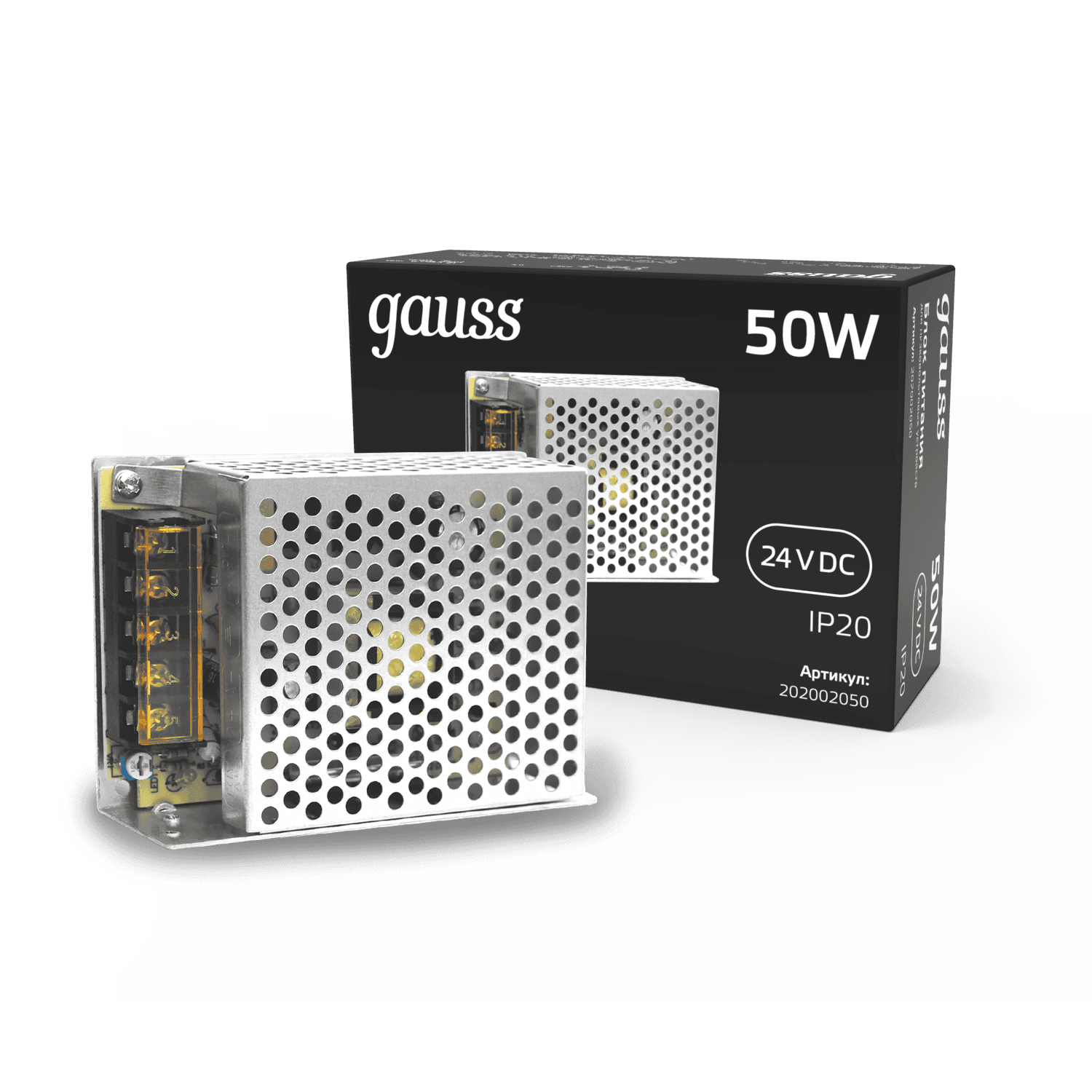 Gauss Блок питания 50W 24V IP20 1/120 202002050 — миниатюра 2