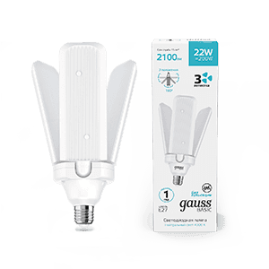 Gauss Лампа Basic 22W 2100lm 4000K E27 Клевер-3 LED 11732222 — миниатюра 1