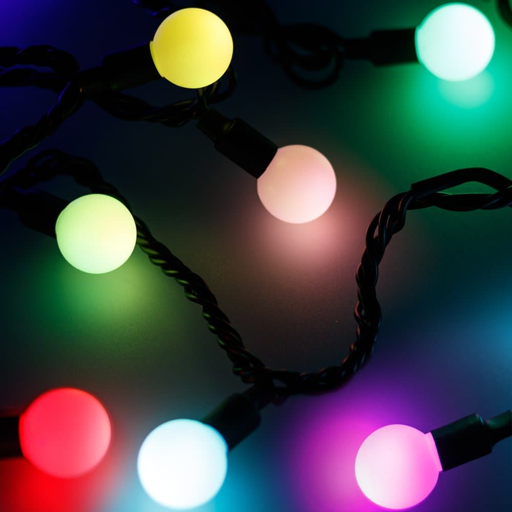 Arlight Светодиодная гирлянда ARD-BALL-CLASSIC-D23-20000-BLACK-160LED RGB (230V, 7W) (Ardecoled, IP65) 025633 — миниатюра 1