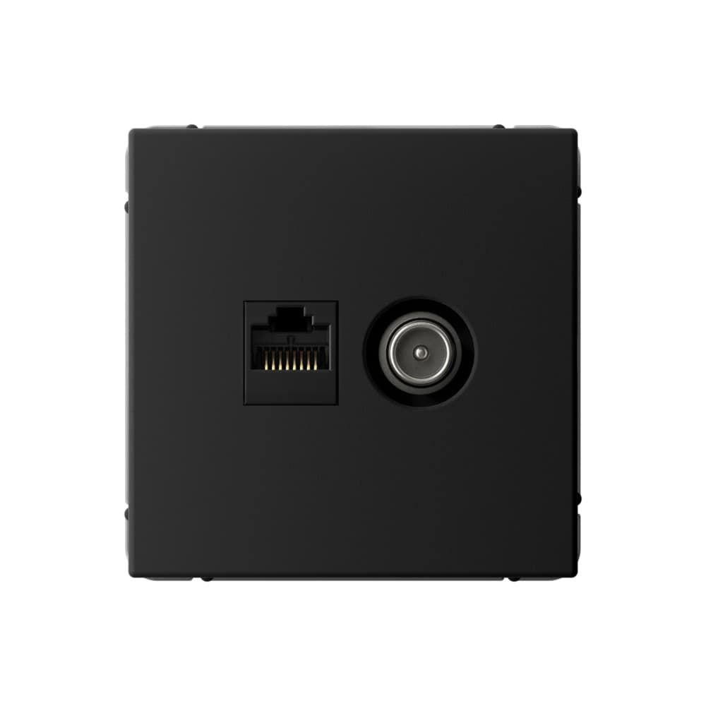 Systeme Electric ArtGallery Карбон Розетка двойная ТВ + компьютерная RJ45, кат. 5Е