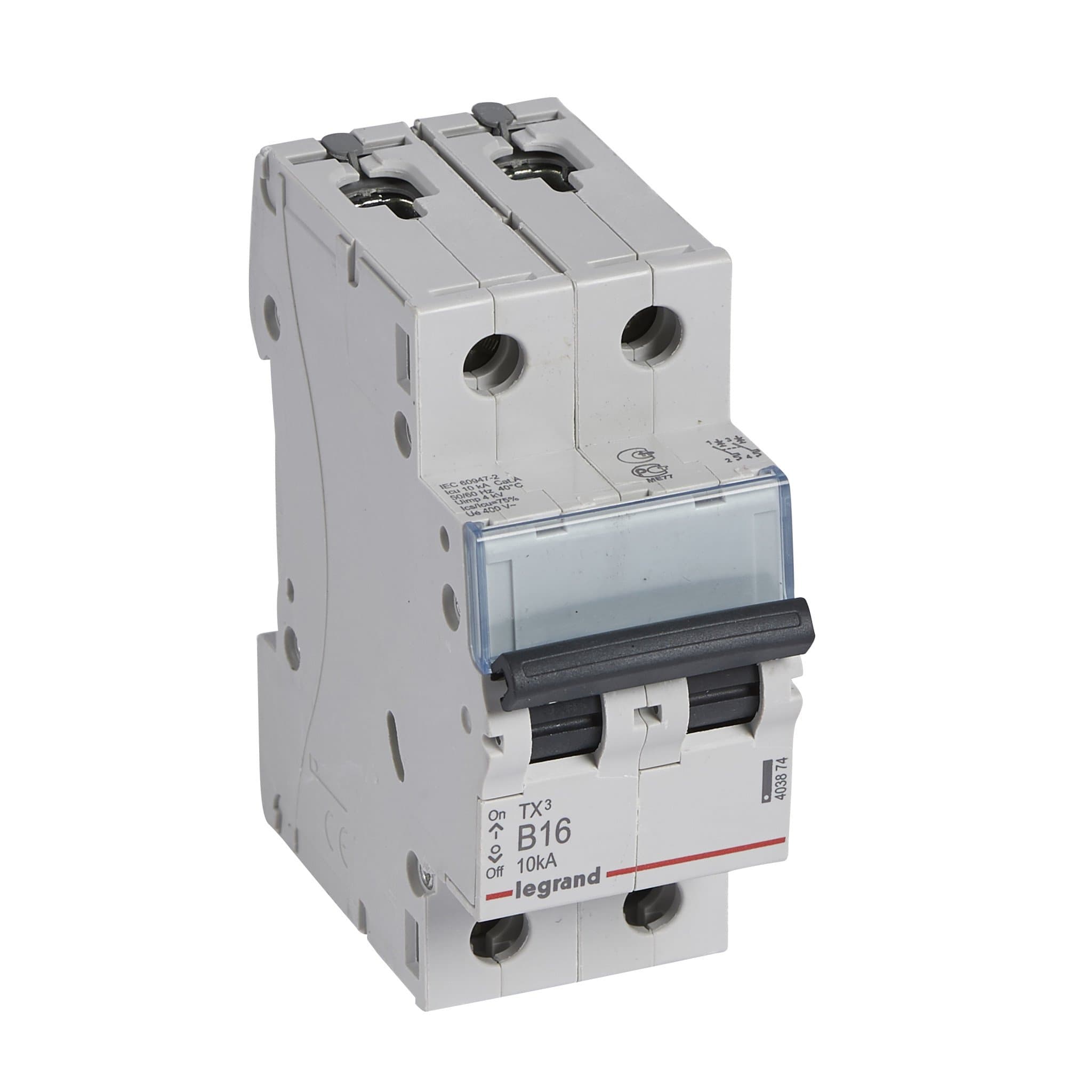 Legrand TX3 Автоматический выключатель 2P 16A (B) 6000/10kA 403874
