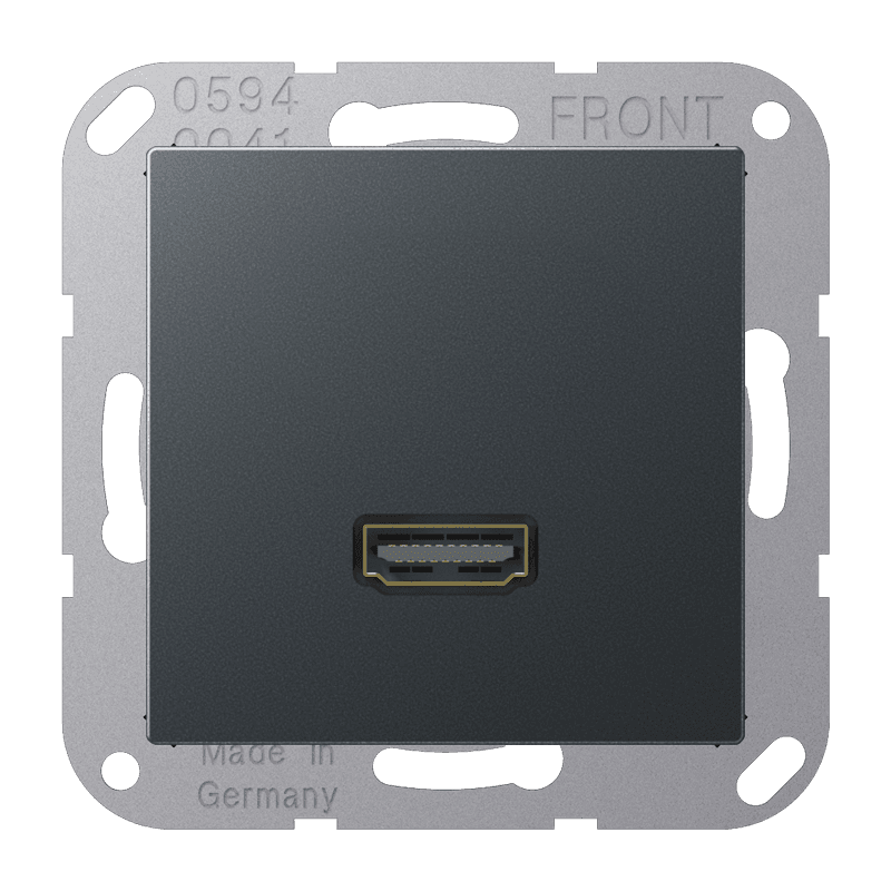 JUNG Антрацит HDMI разъём с несущей платой и накладкой MAA1112ANM