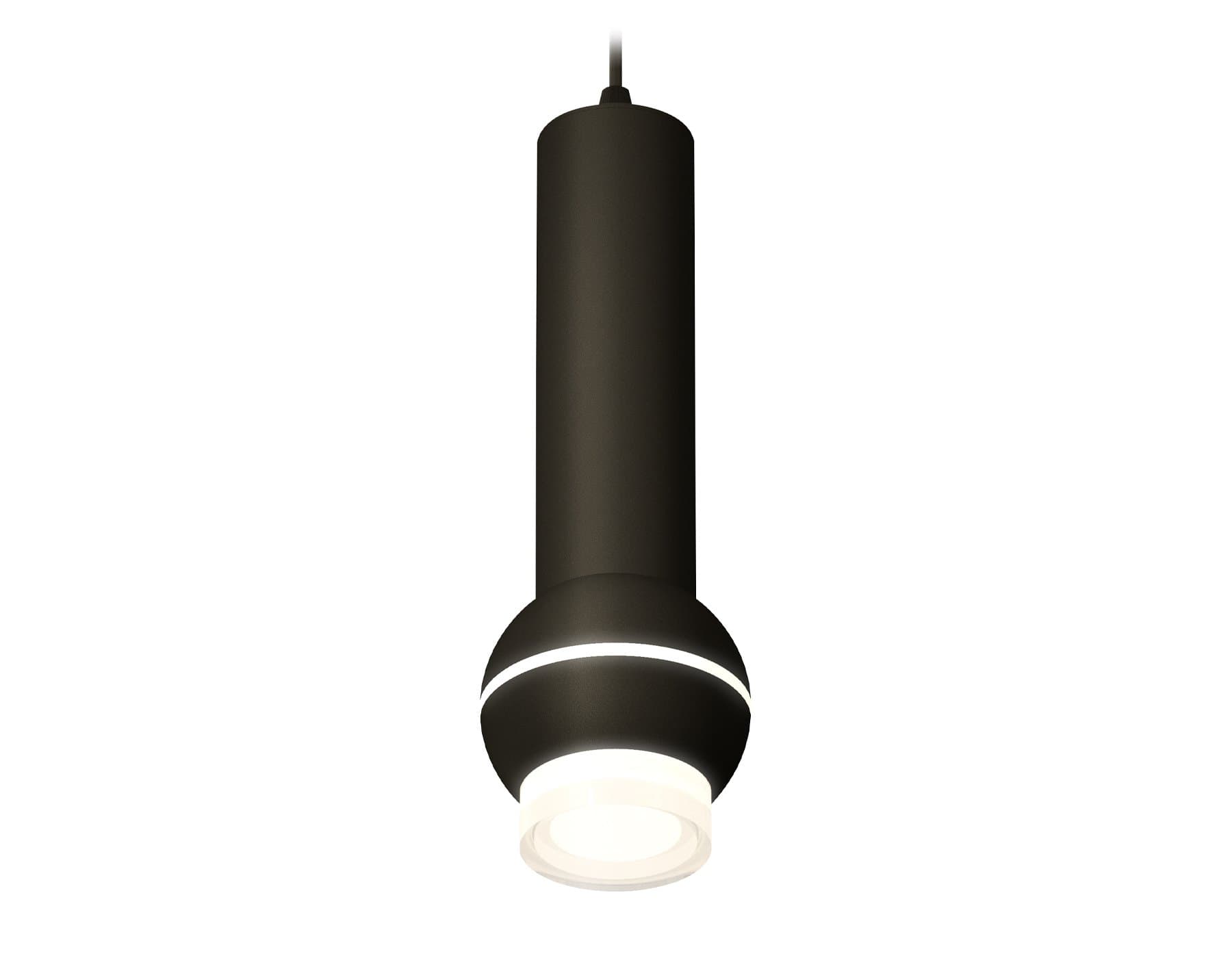 Ambrella Комплект подвесного светильника с дополнительной подсветкой XP1102010 SBK/FR/CL черный песок/белый матовый/прозрачный MR16 GU5.3 LED 3W 4200K XP11020010 — миниатюра 1