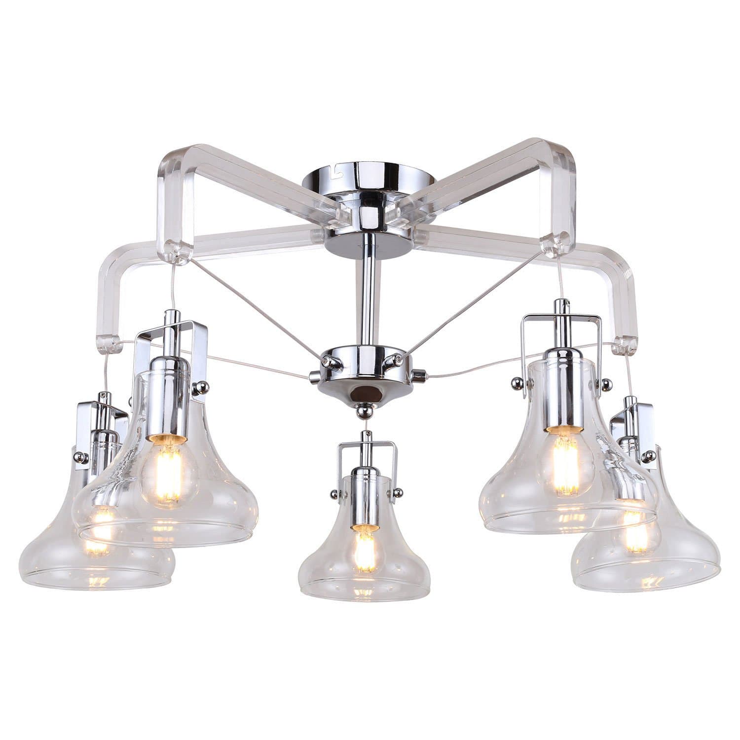 Lussole LGO Металл/акрил Хром / прозрачный Стекло Люстра E14 40W LSP-8089