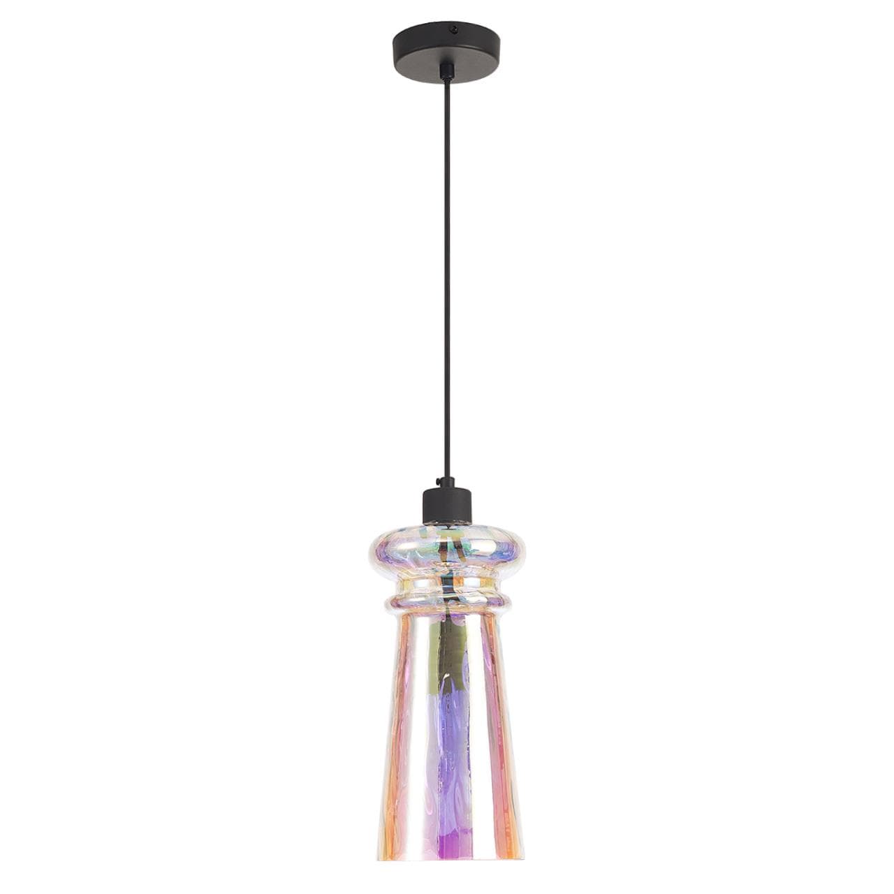 Odeon Light 4967/1 MODERN ODL23 300 матов.черный/разноцветный/металл/стекло Подвес E14 1*40W PASTI — миниатюра 1