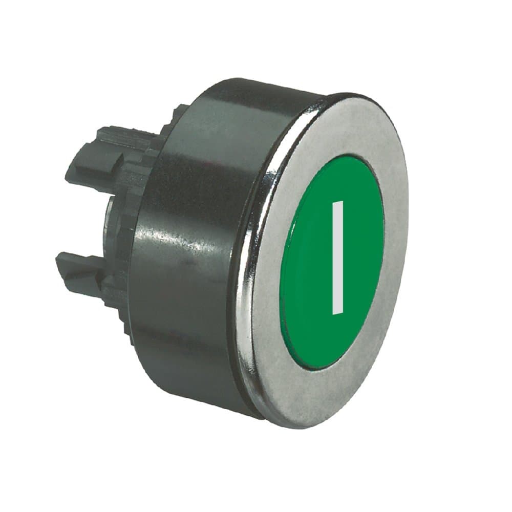Legrand Osmoz Скрытая головка с утопленным толкателем ∅ 30 для компл. без подсв. IP 66 зеленый с маркеровкой ''I'' 023819 — миниатюра 1