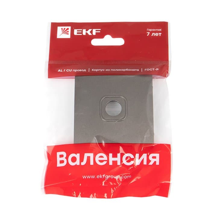 EKF PROxima Валенсия лицевая панель розетки TV 1-местная 75Ом 5-862МГц графит — миниатюра 2