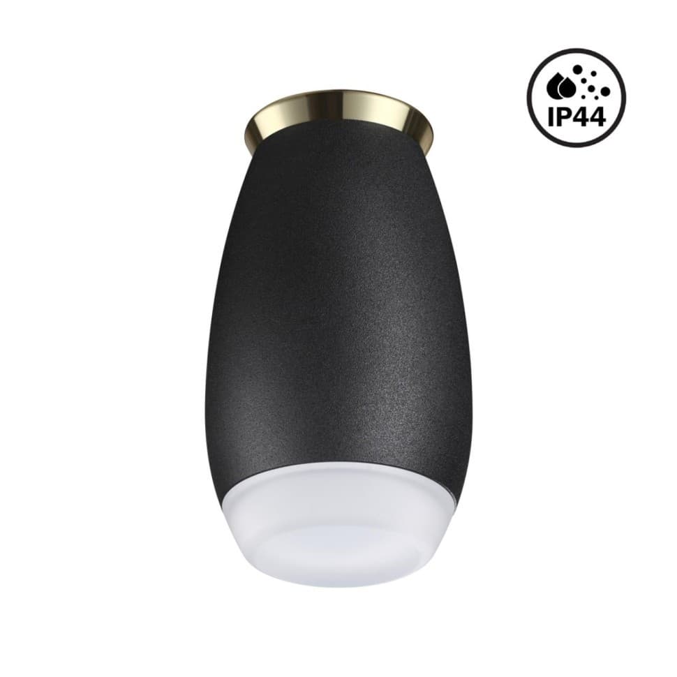 Novotech 370911 OVER NT22 черный/золото Светильник накладной влагозащищенный IP44 GU10 9W 220V GENT