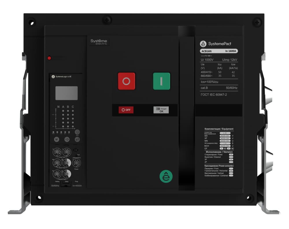 Systeme Electric SystemePact ACB Воздушный Автоматический выключатель 16N 800A 4P 6.0E СТАЦ, ГП РУЧНОЕ