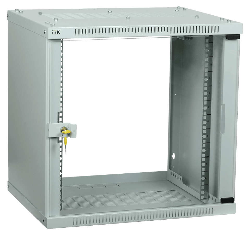 IEK LINEA WE ITK Шкаф LINEA WE 6U 600x600мм дверь, стекло серый LWE3-06U66-GF — миниатюра 2
