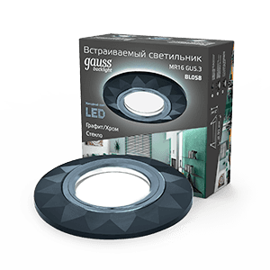 Gauss Светильник Backlight BL058 Круг Гран. Графит/Хром, Gu5.3, LED 4100K