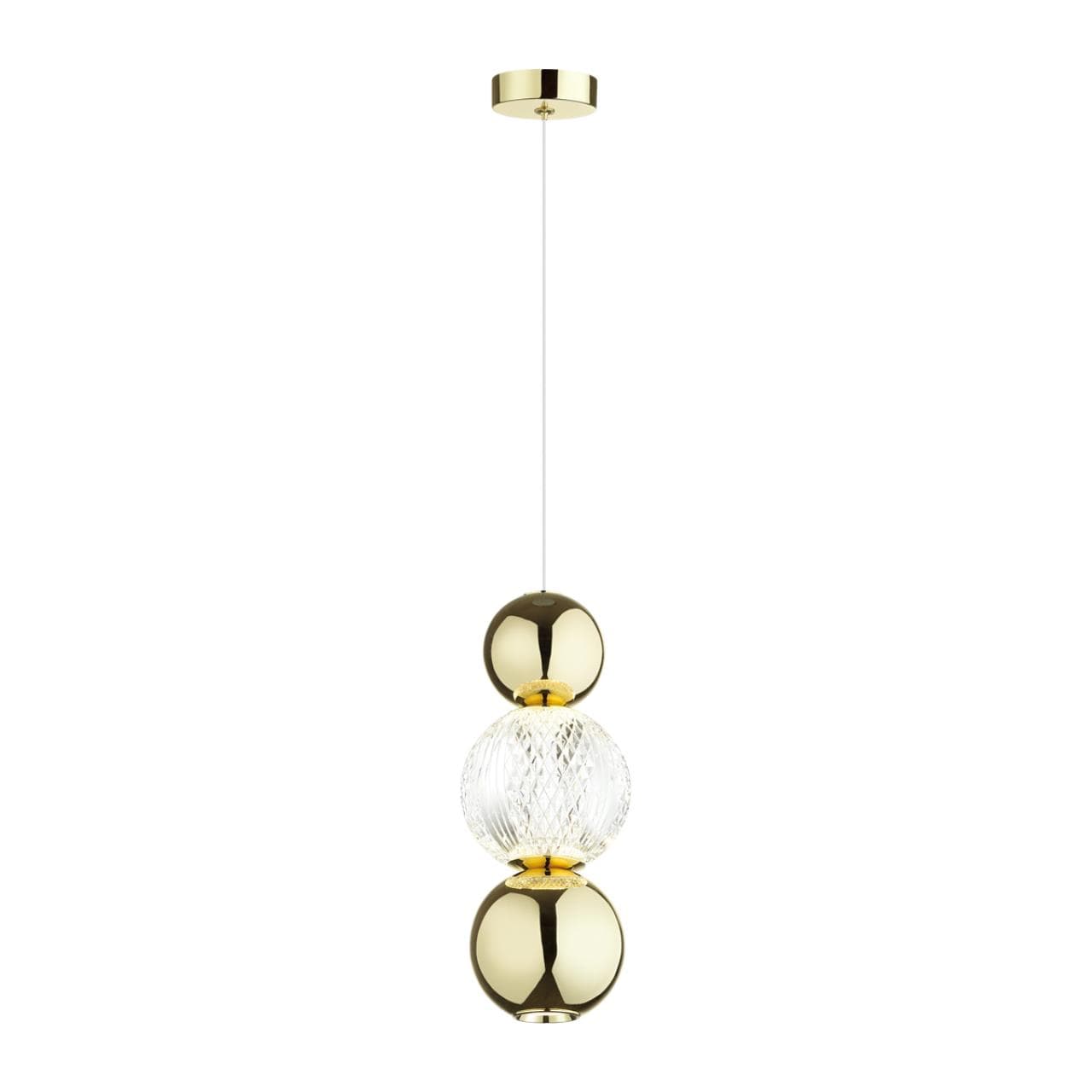 Odeon Light 5008/7LA L-VISION ODL23 419 золотой/прозрачный/металл/акрил Подвес LED 7W 4000K 300Лм CRYSTAL — миниатюра 1