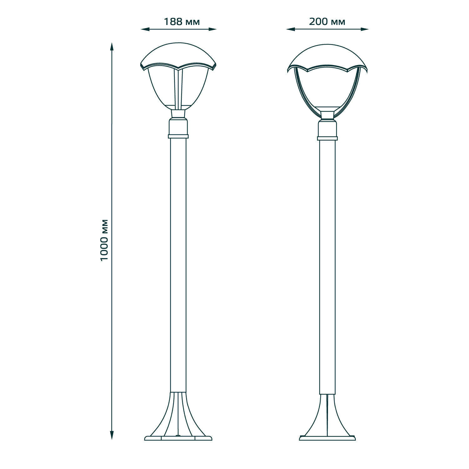 Gauss Светильник садово-парковый Aura столб 200*200*1000mm, 170-240V / 50Hz, 1xE27, Max.60W, IP: 54, GD030 — миниатюра 3