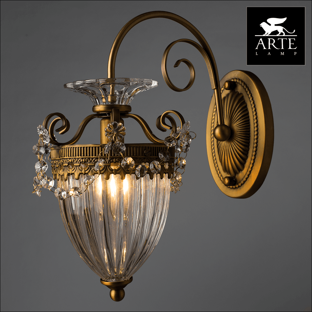 Arte Lamp Schelenberg Золото/Прозрачный Бра 40W E14 A4410AP-1SR — миниатюра 2
