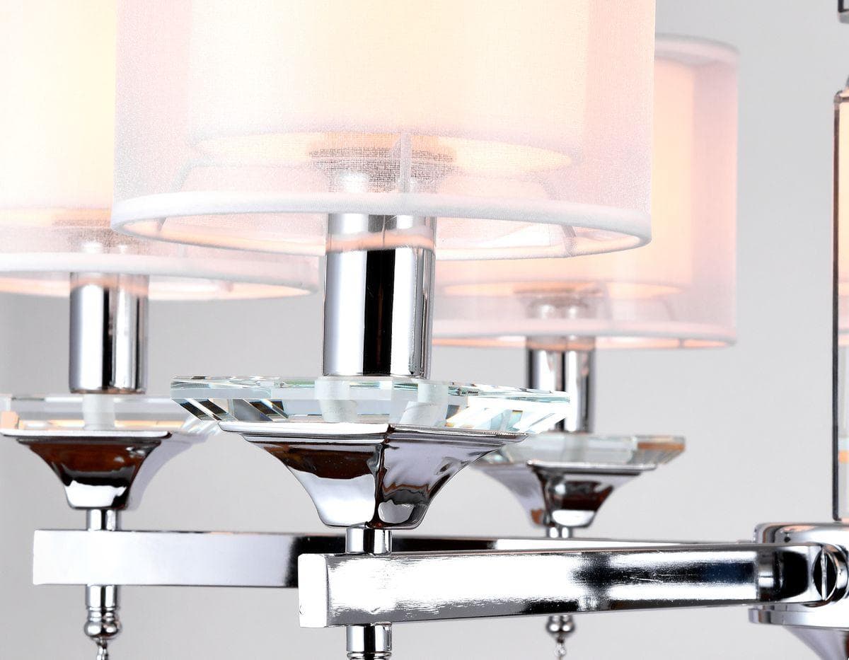 Ambrella Подвесная люстра с хрусталем TR4533/6 CH/WH хром/белый E14/6 max 40W D700*560 — миниатюра 3