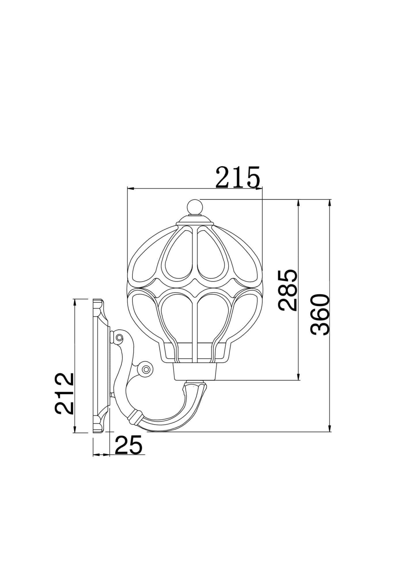Maytoni Outdoor Via Бра Золото Антик O024WL-01G — миниатюра 2