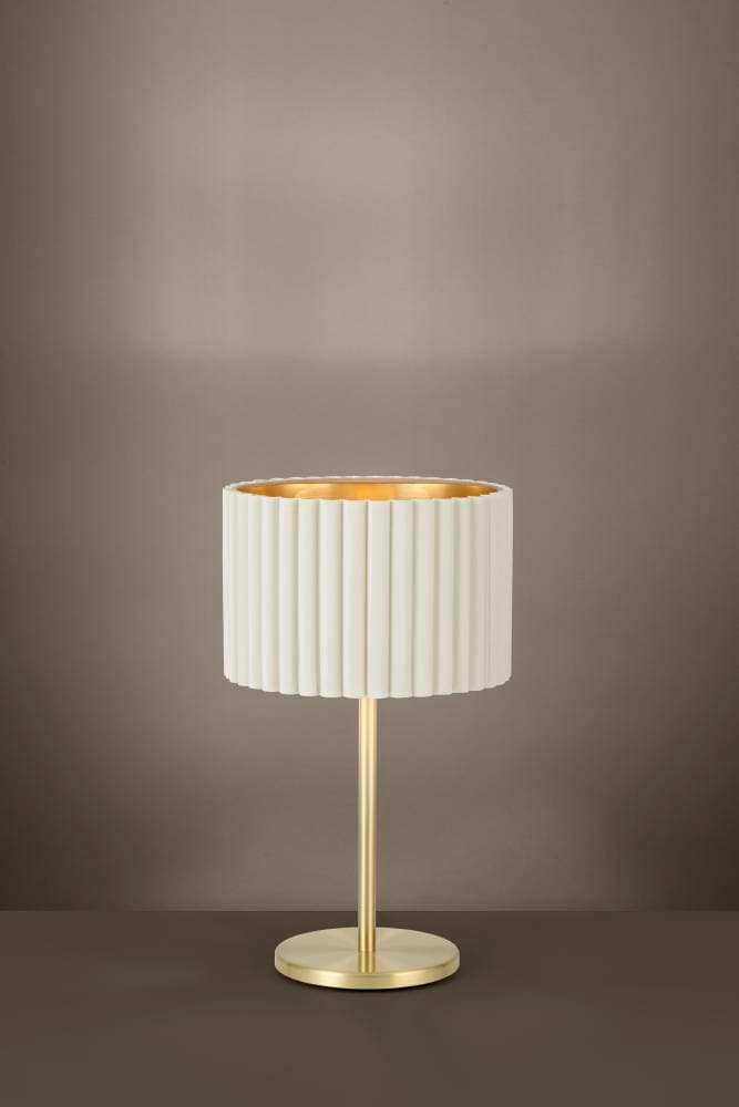 Eglo TAMARESCO Настольная лампа , 1x40W(E27), Ø300, H520, осн.Ø195, сталь, латунь брашир./бархат, белый, золото 39766 — миниатюра 2