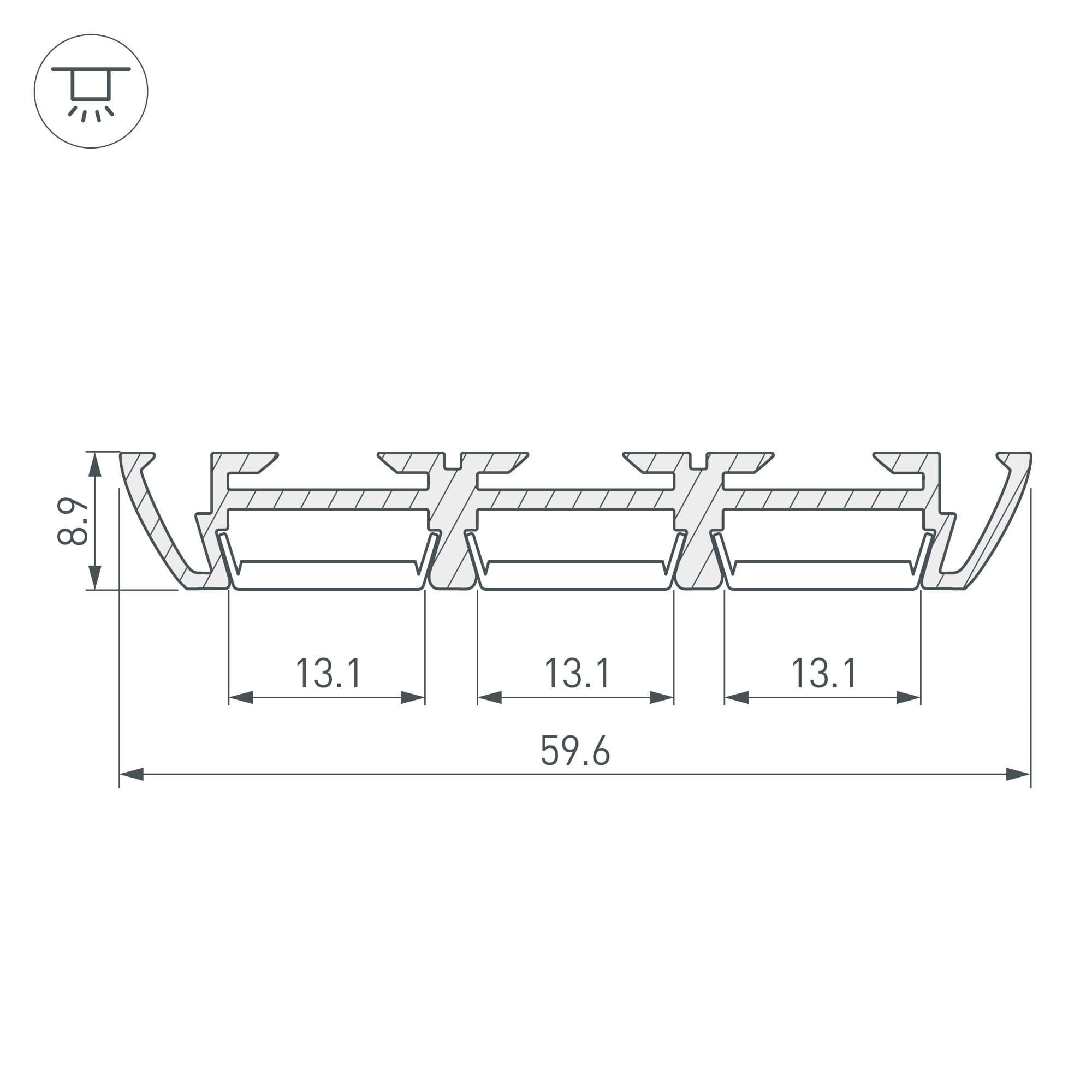 Arlight Профиль PHS-3X-2000 ANOD (Алюминий) 013209 — миниатюра 3