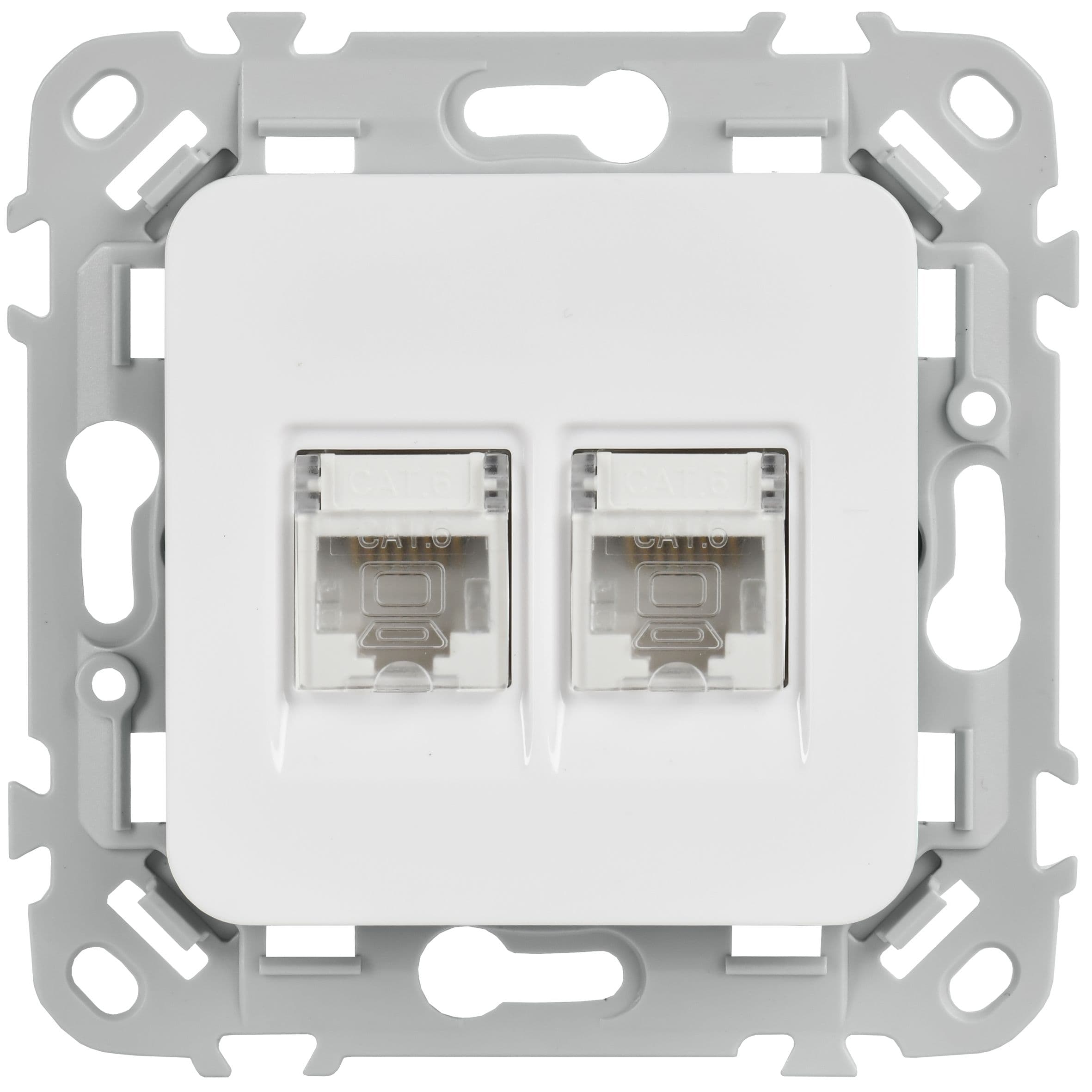 IEK FLITE Белый Розетка 2-местная компьютерная RJ45 категория 6 UTP — миниатюра 2