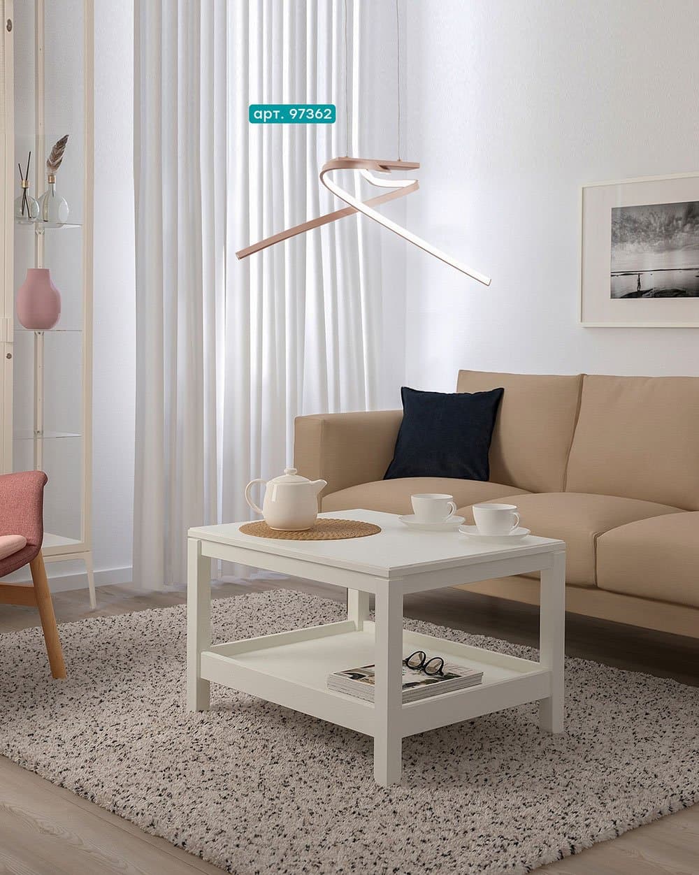 Eglo 97362 Светодиодный подвес PALOZZA, 2х11W(LED), L705, B315, H1100, 2х1500lm, алюминий, розовое золото — миниатюра 2