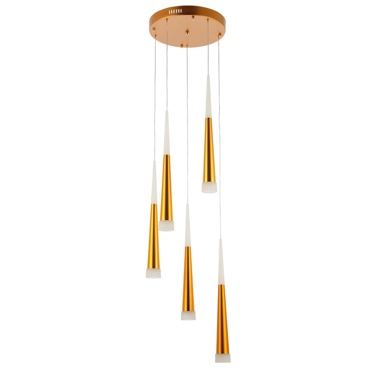 Evoluce SLE200103-05 Светильник подвесной Белый/Золотой, Белый LED 5*7W