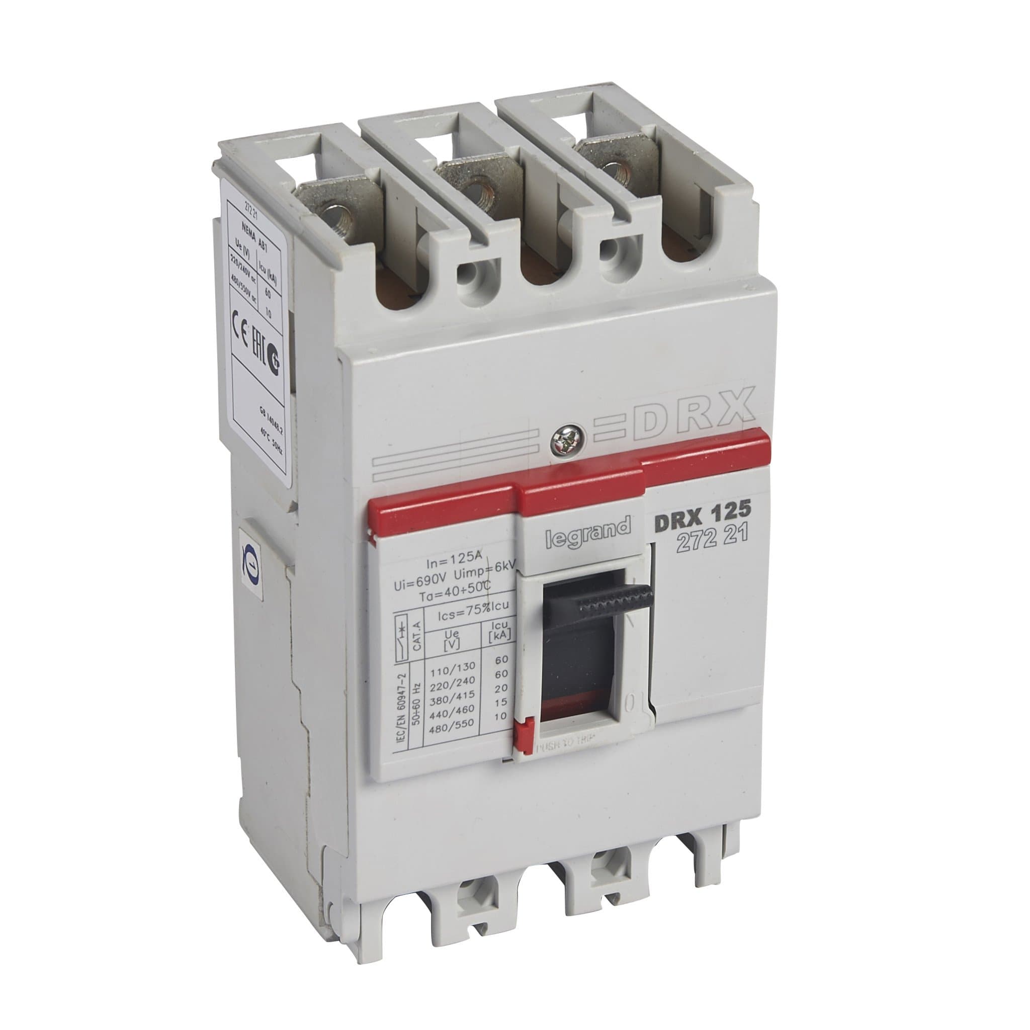 Legrand Выключатель силовой автоматический DRX125 MT 125A 3P 20kA 027221