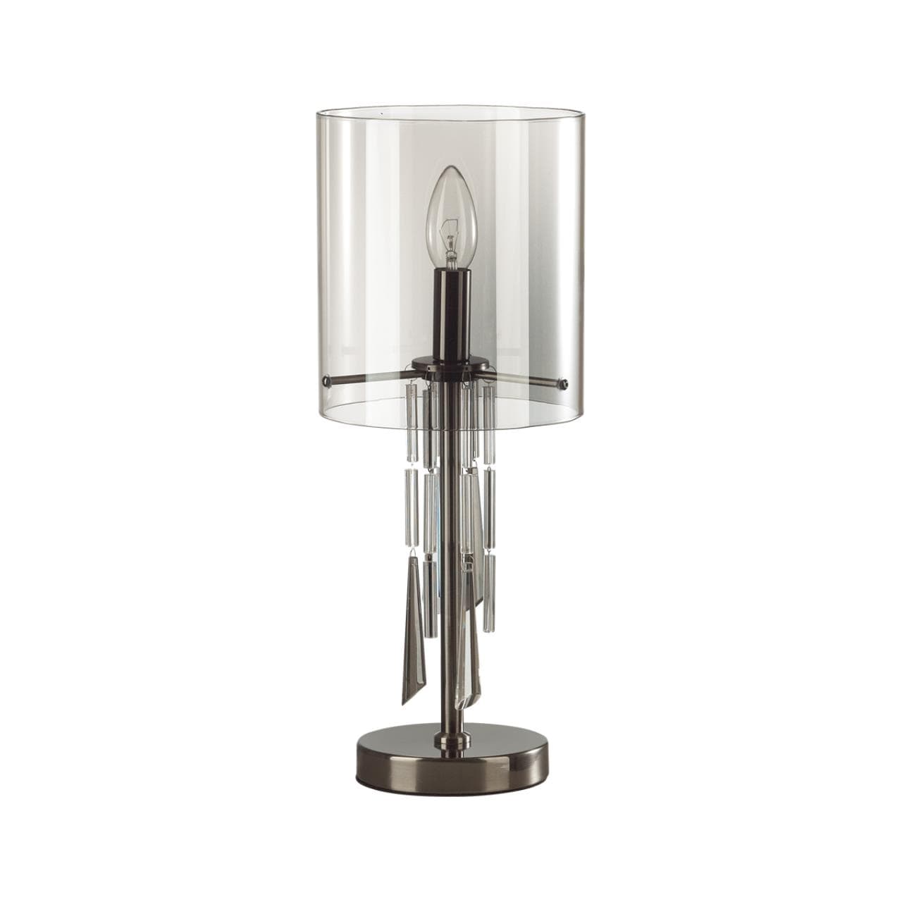 Odeon Light 4890/1T HALL ODL_EX23 43 черный хром/дымчатый/ металл/стекло Настольная лампа E14 1*40W NICOLE