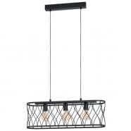 Eglo GILTSPUR Подвесной потолочный светильник (люстра) GILTSPUR, 3Х40W, E27, L770, B180, H1100, сталь, черны 43554